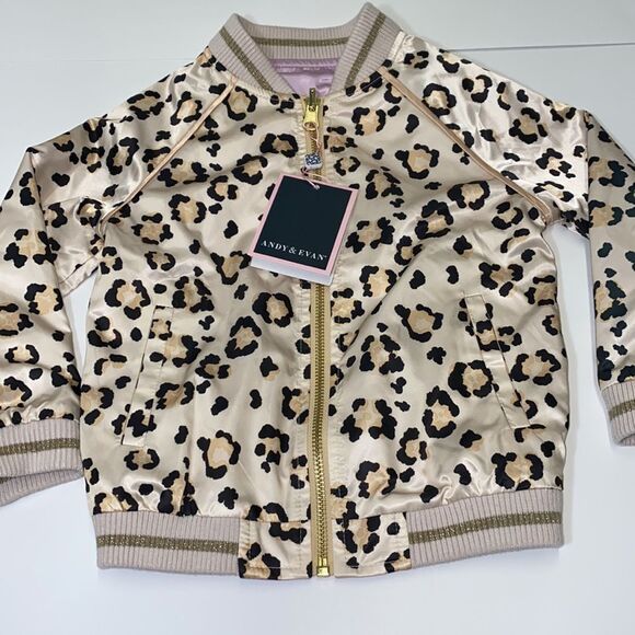 🔥Andy & Evan reversible jacket Leopard Bomber Sz 3 New - Picture 7 of 11
